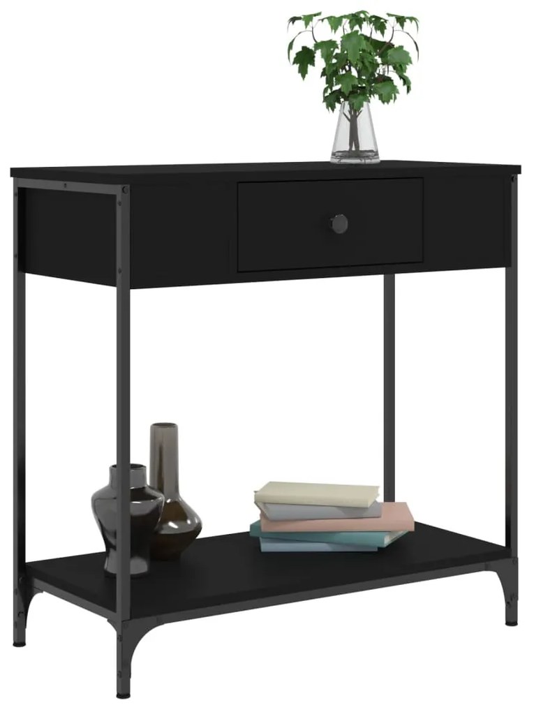 Mesa consola 75x34,5x75 cm derivados de madeira preto