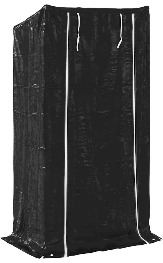 Rack de lenha com tampa de chuva 100x40x200 cm aço galvanizado