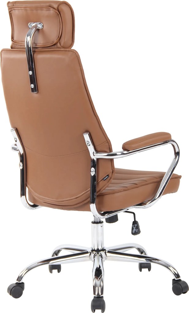Cadeira de escritório Rako Couro Genuíno Castanho Claro