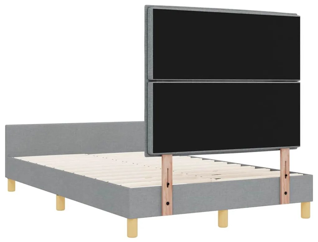 Cama vidaXL Cinza Claro 120x190 cm Tecido