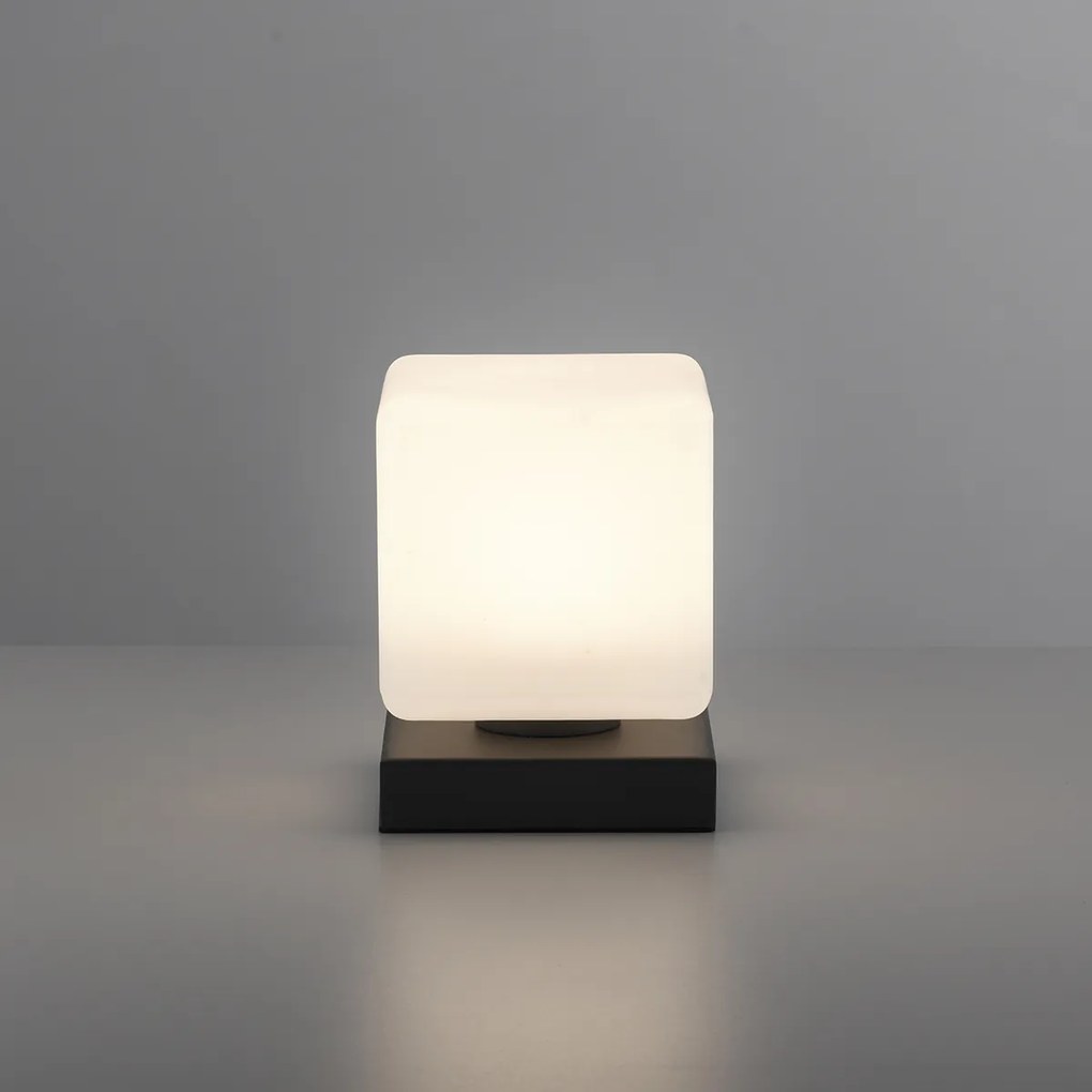 Candeeiro de mesa cinzento escuro com LED regulável por toque - Jano Moderno