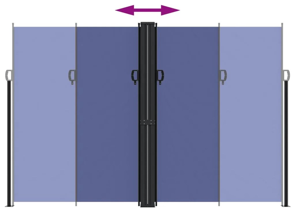 Toldo lateral retrátil 220x600 cm azul