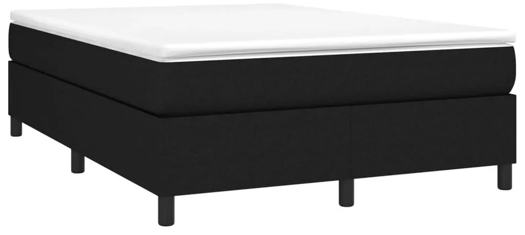 Estrutura de cama sem colchão 140x190 cm tecido preto