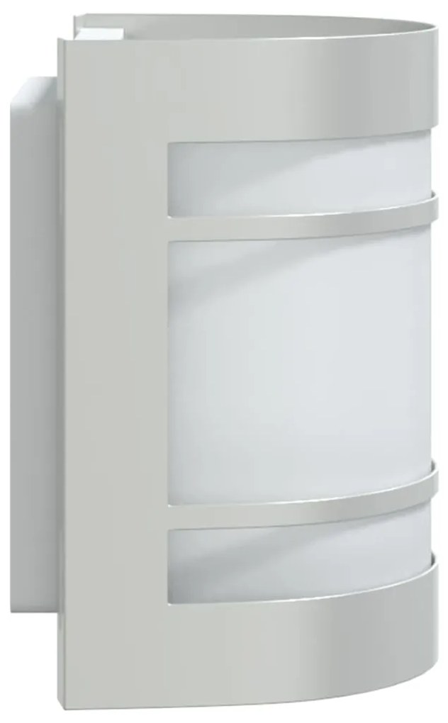 Candeeiros de parede p/ exterior 2 pcs aço inoxidável prateado