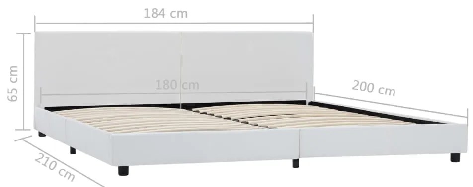 Estrutura de cama em couro artificial 180x200 cm branco