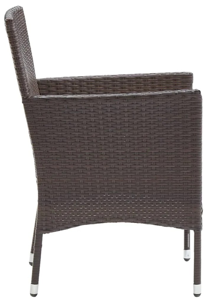 Cadeiras de jantar para jardim 2 pcs vime PE castanho