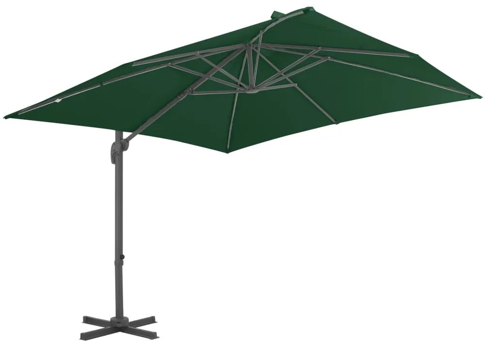 Guarda-sol de jardim com base portátil verde