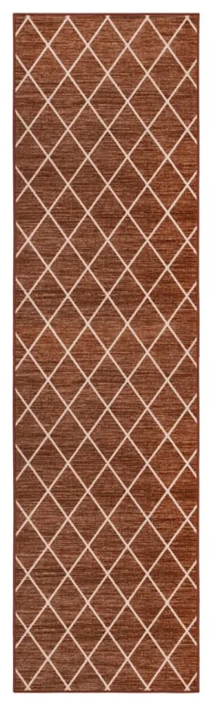 vidaXL Tapete/passadeira 80x400 cm castanho-escuro