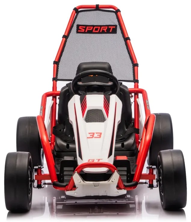 Kart elétrico para Crianças 24 V TORNADO Gokart Função Drift, Rodas espuma plástica EVA, assento couro ecológico vermelho