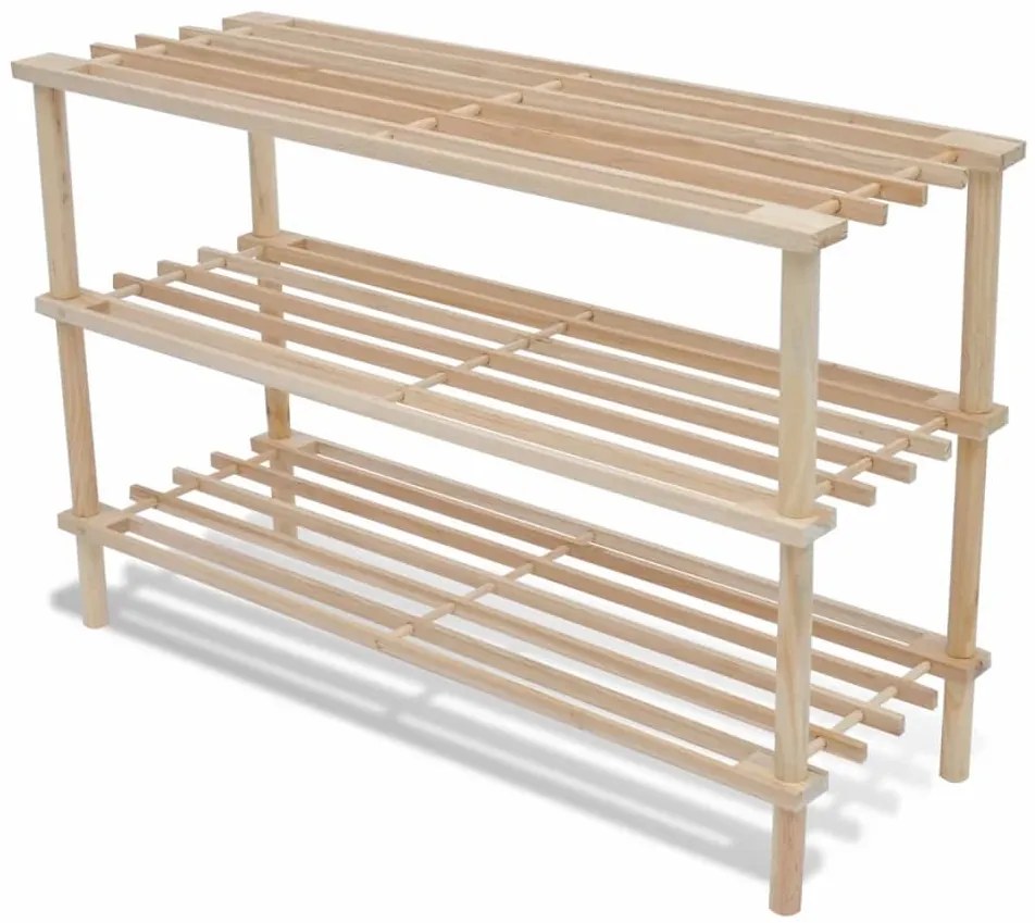 Sapateiras com 3 prateleiras 2 pcs madeira de abeto maciça