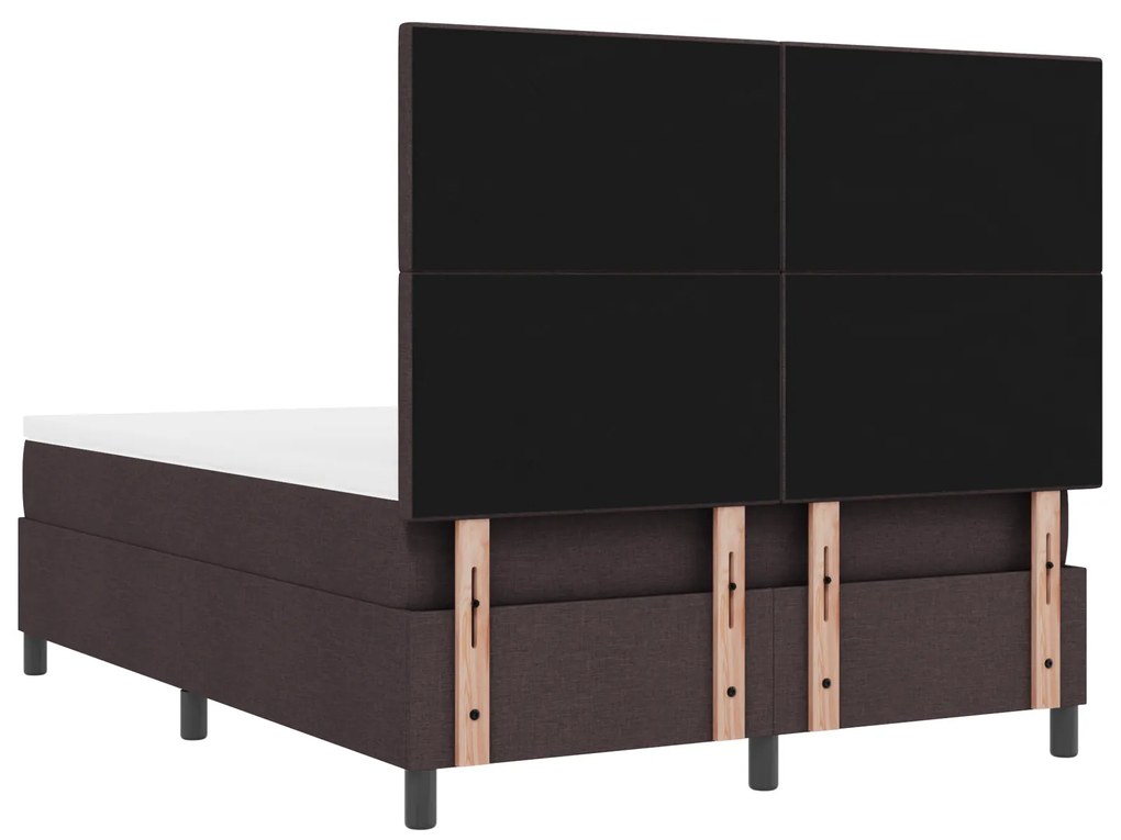 Cama Box com Colchão Castanho 140x200 cm Tecido