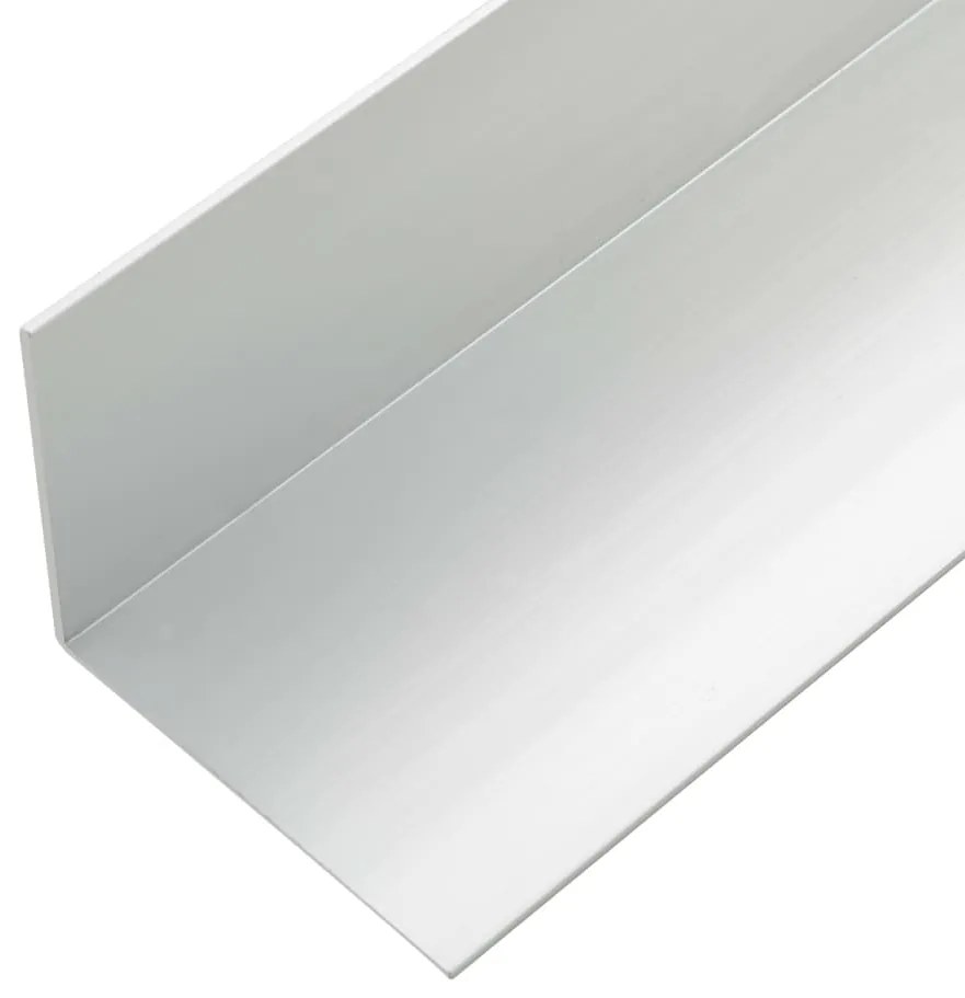Perfis angulares p/ pavimento em alumínio 5 pcs 170 cm prateado