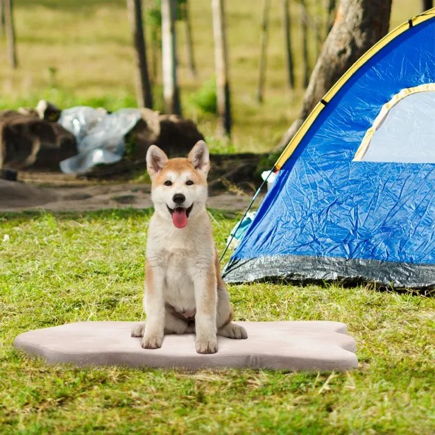 Cama para cães grandes com suporte viscoelástico tapete impermeável com capa removível 110 x 66 x 5 cm Bege