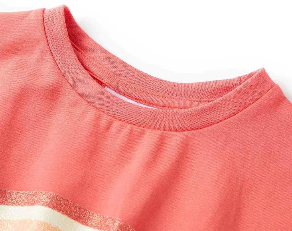 Vestido de criança com cordão cor coral 92