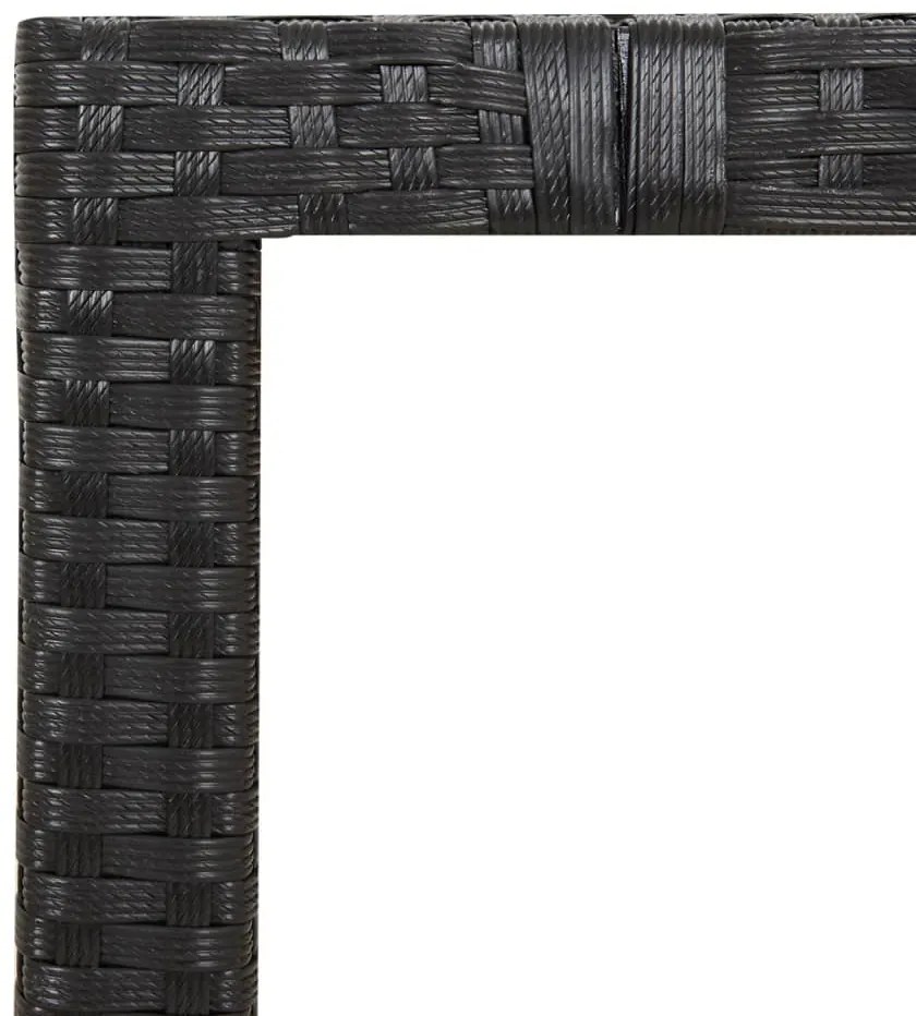 9 pcs conjunto de bistrô p/ jardim c/ almofadões vime PE preto
