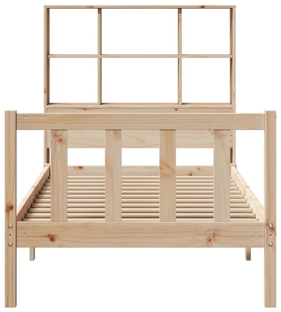 Cama com estante sem colchão 100x200 cm pinho maciço