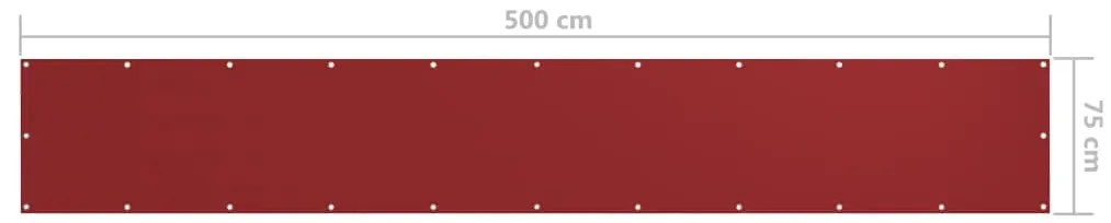 Tela de varanda 75x500 cm tecido Oxford vermelho