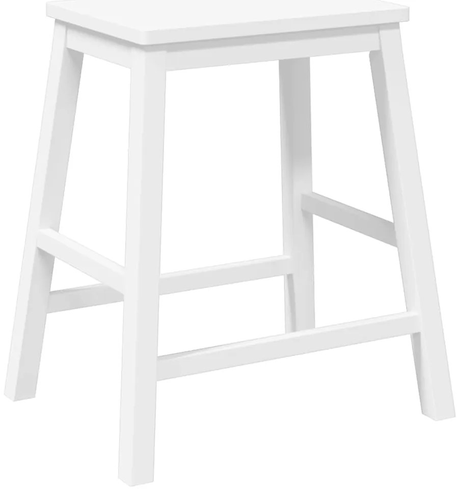Cadeiras de bar 2 pcs madeira de seringueira maciça branco