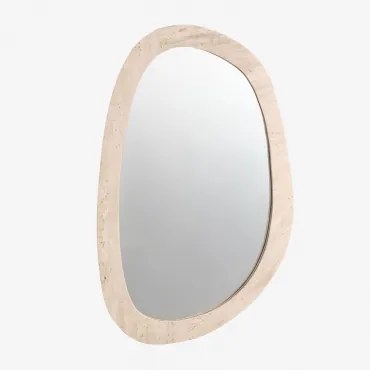 Espelho De Parede Irregular Em Pedra Natural Urkiz Travertino & 65 X 105 Cm - Sklum
