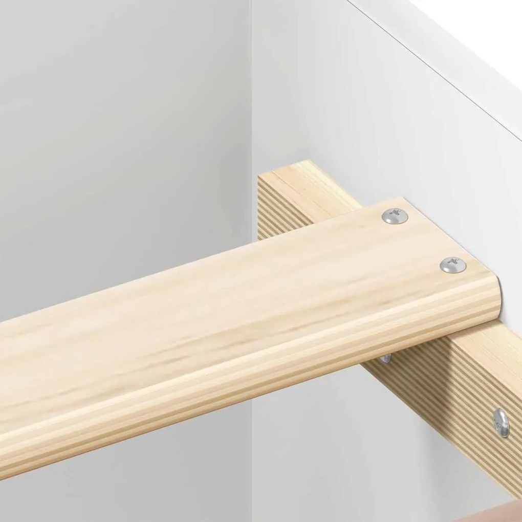 Estrutura de cama c/ painéis cabeceira e pés 200x200 cm branco