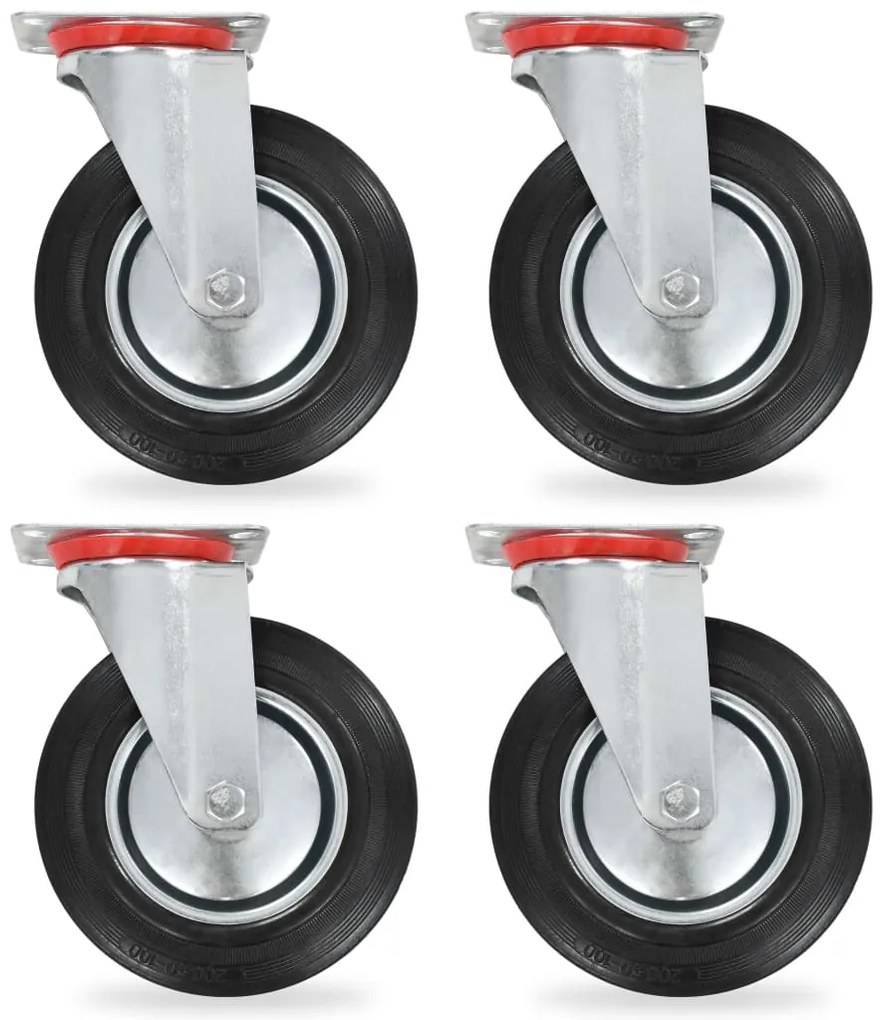 Rodas giratórias 4 pcs 200 mm