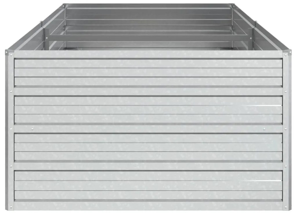Canteiro elevado de jardim 160x80x45cm aço galvanizado prateado