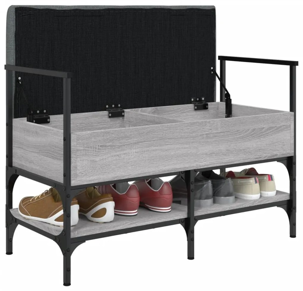 Banco sapateira 85,5x42x57,5 cm deriv. madeira cinzento sonoma