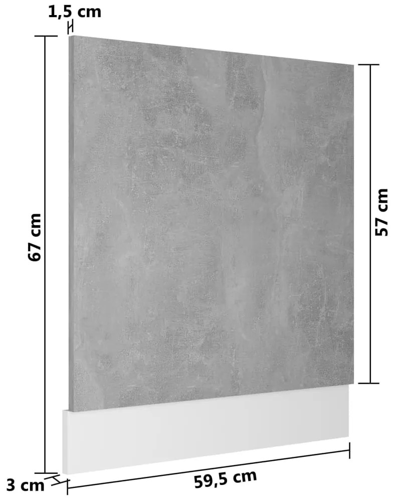 Painel máquina lavar louça “Lyon” derivados de madeira cinzento