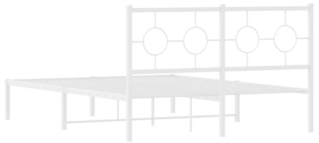 Estrutura de cama com cabeceira 140x200 cm metal branco