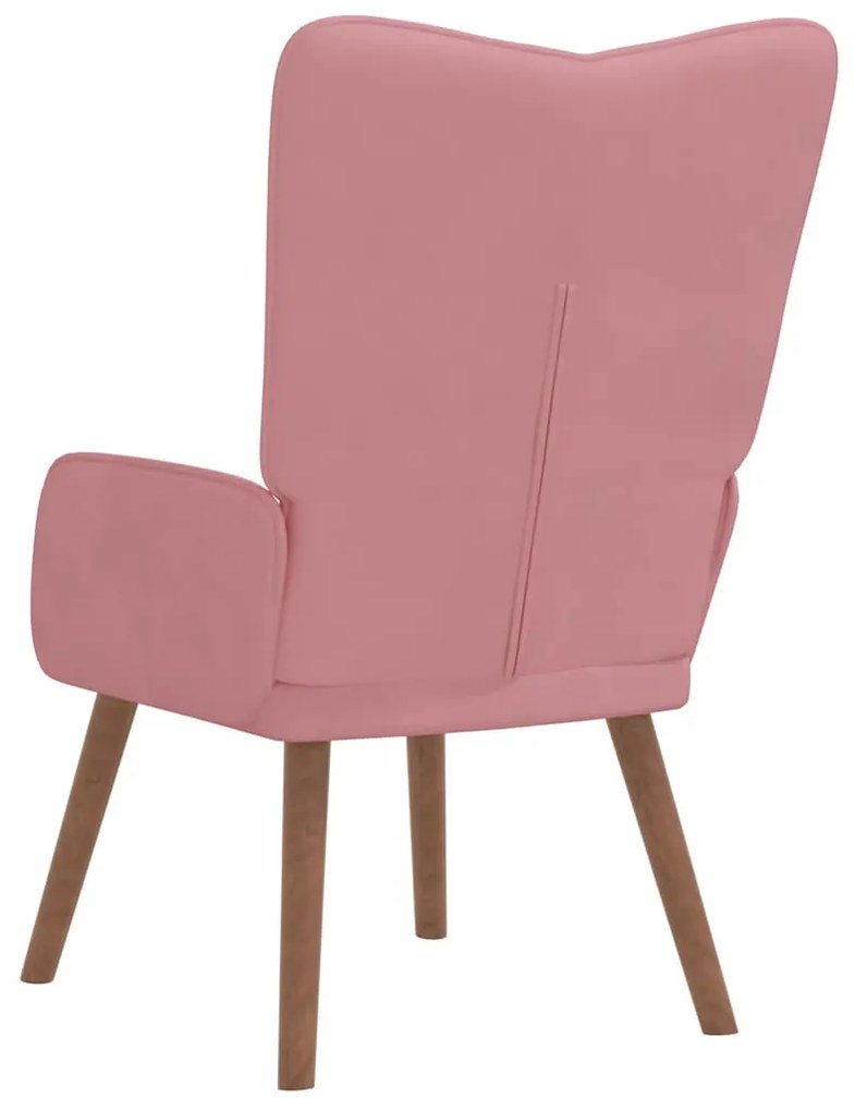Cadeira de descanso veludo rosa