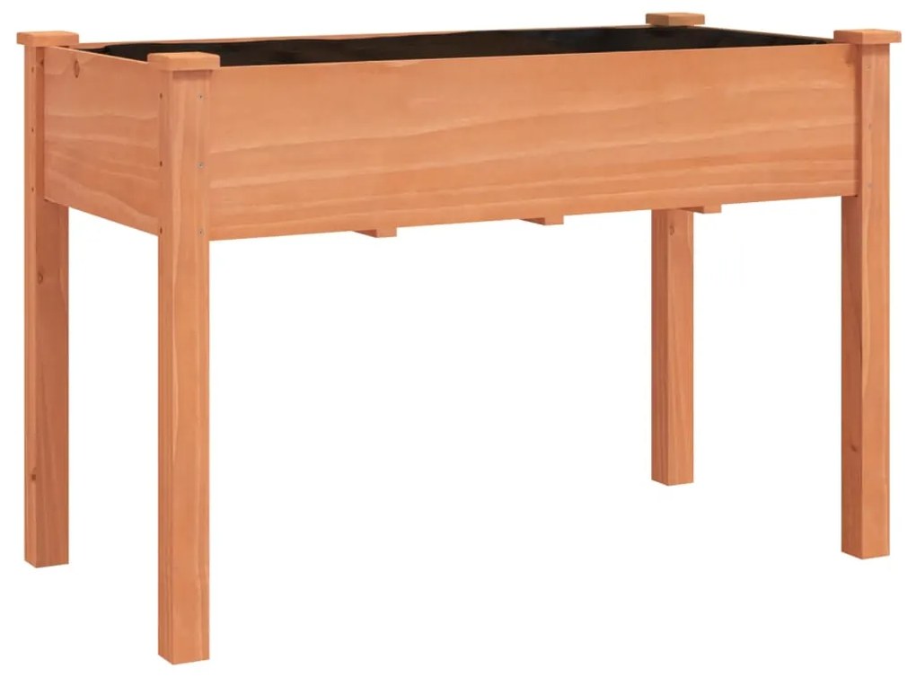 Floreira c/ forro e rodas 118x59x80 cm abeto maciço castanho