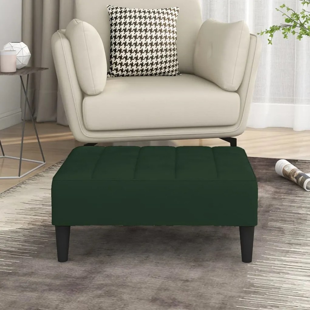 vidaXL Apoio de pés 78x56x32 cm veludo verde-escuro