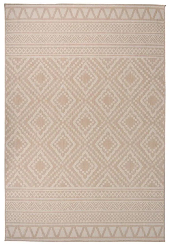 340867 vidaXL Tapete de tecido plano p/ exterior 160x230 cm riscas castanhas