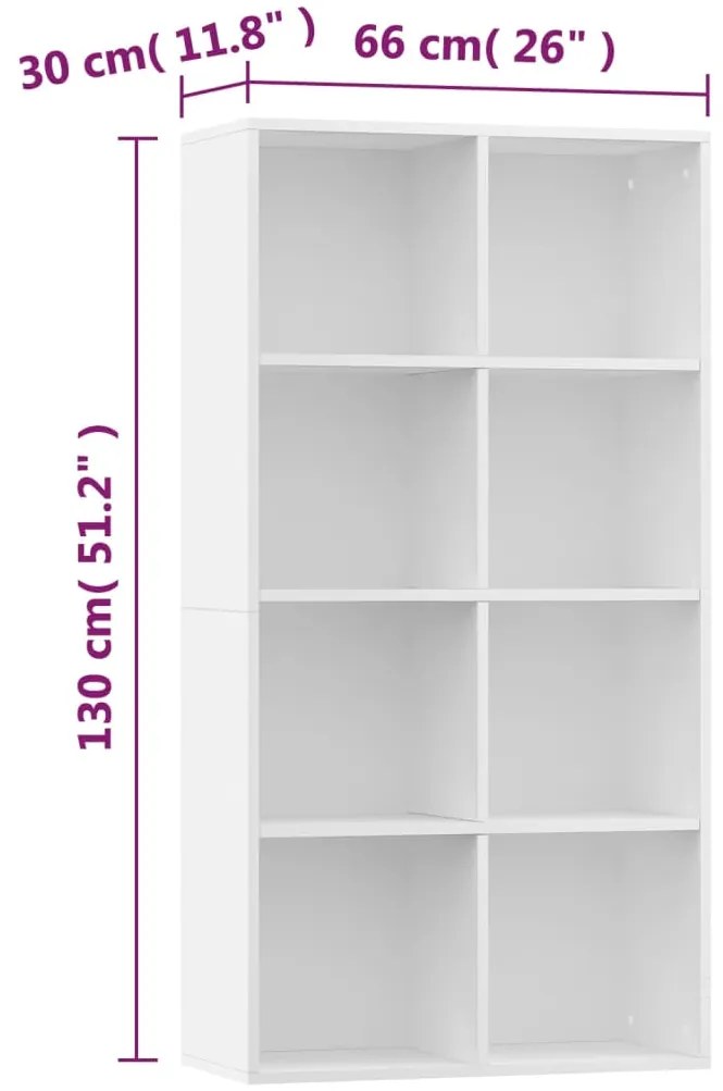 Estante/aparador 66x30x130 cm derivados de madeira branco