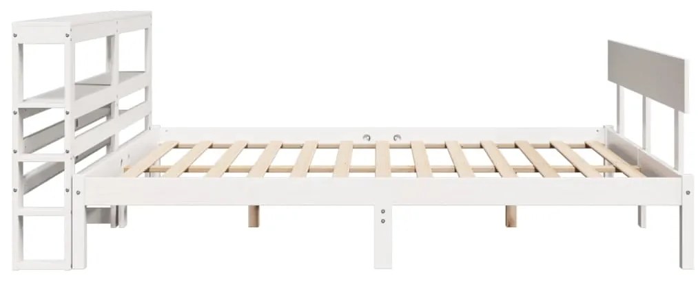 Cama sem colchão 120x200 cm madeira de pinho maciça branco