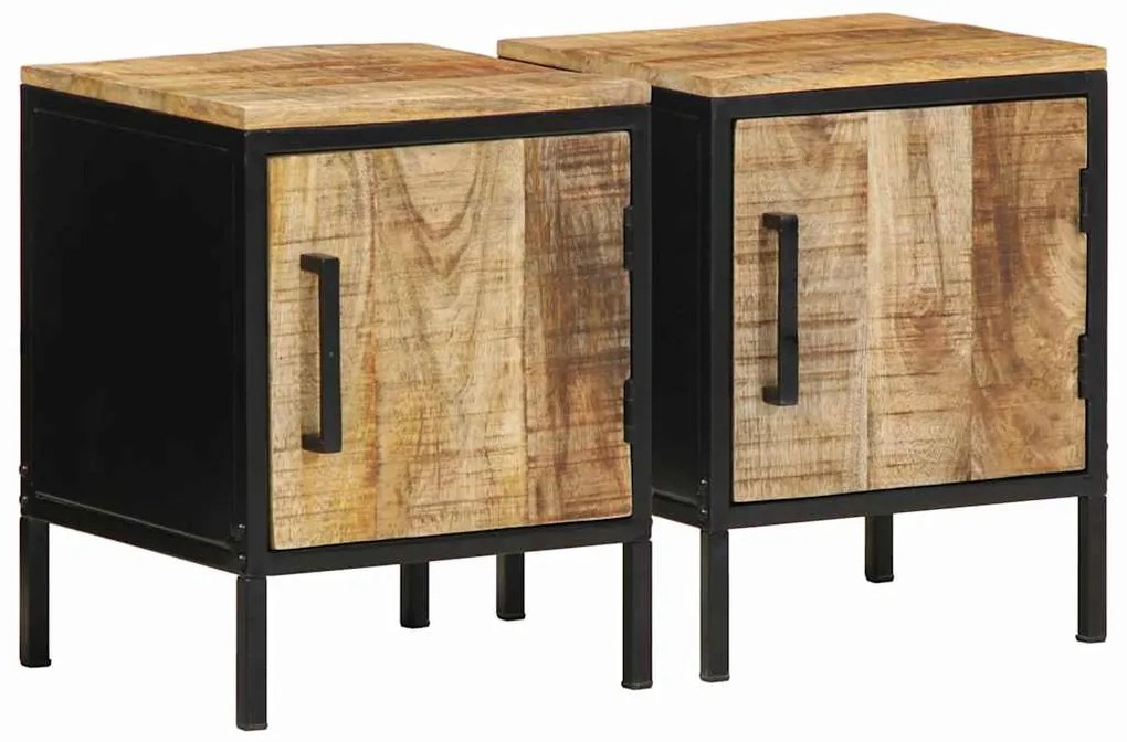 vidaXL Armário de Cabeceira 2 pcs Marrom e Preto 30 x 30 x 40 cm