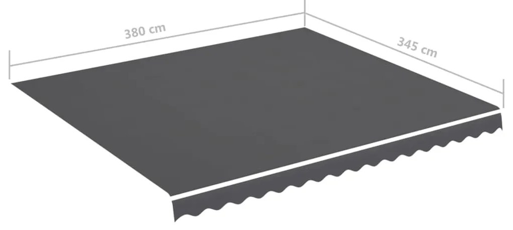 Tecido de substituição para toldo 4x3,5 m antracite