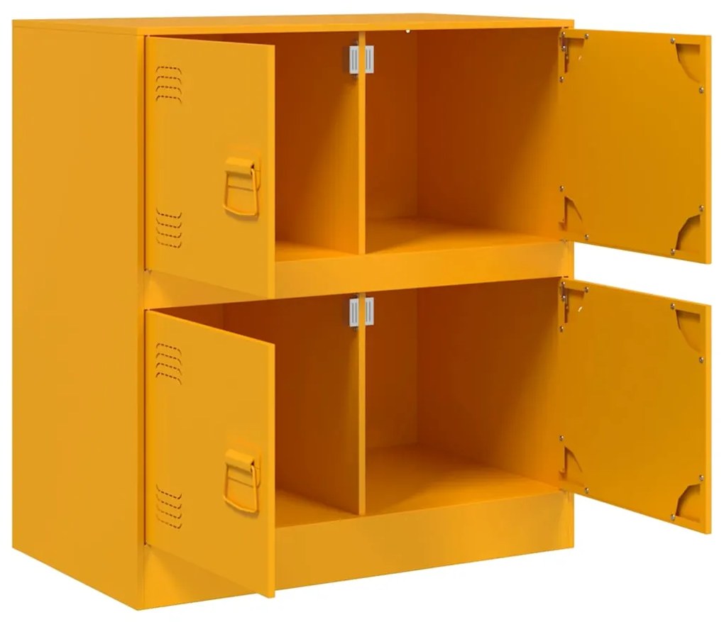 Aparador 67x39x73 cm aço amarelo mostarda
