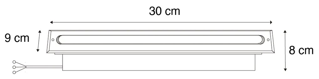 Conjunto de 4 focos de chão modernos pretos 30 cm incl. LED IP65 - Eline