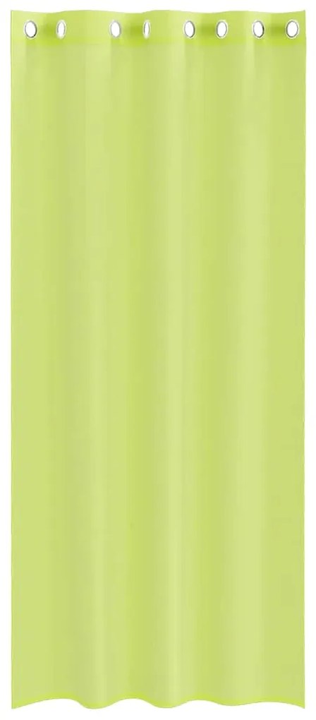 Cortinas de voile com ilhós 2 pcs verde-maçã 140x225 cm