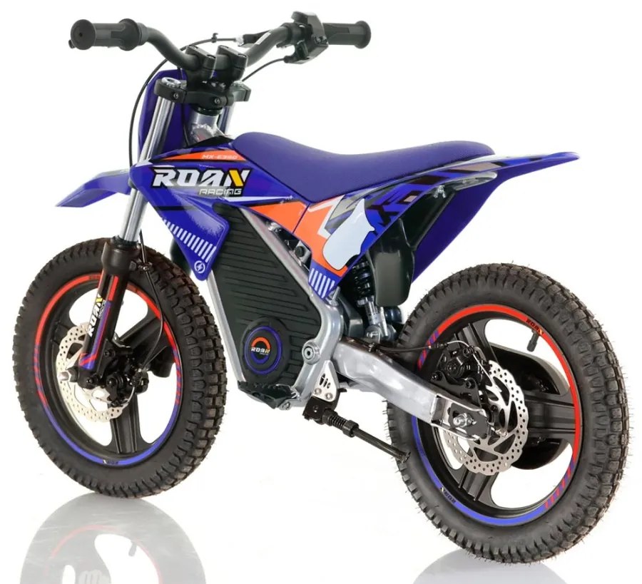 Mini moto elétrica para crianças Minicross electrica 350W 14/14" Warrior MX-E350 Velocidade até 30 km/h Com Limitador Azul