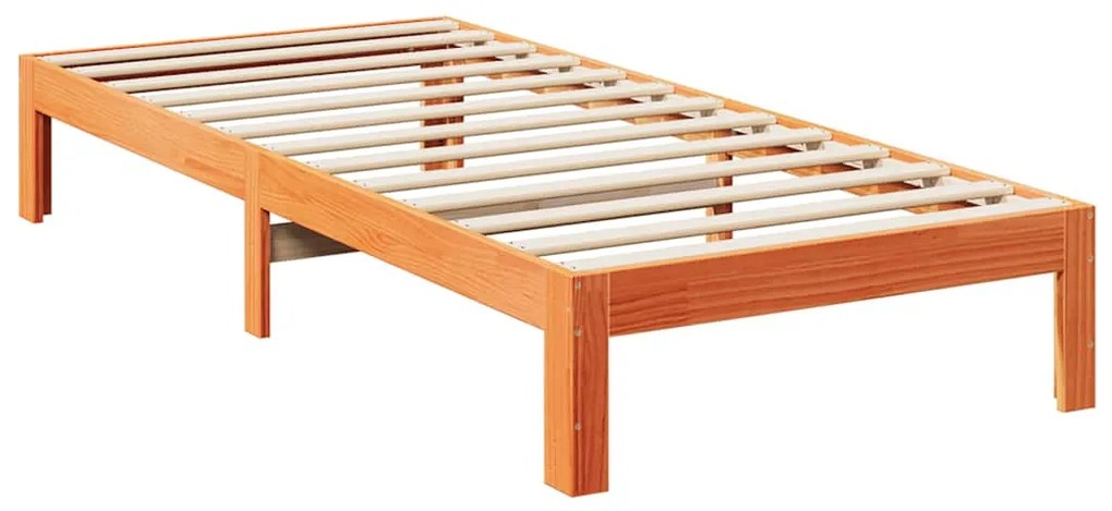 Cama sem colchão 90x200 cm pinho maciço castanho-mel