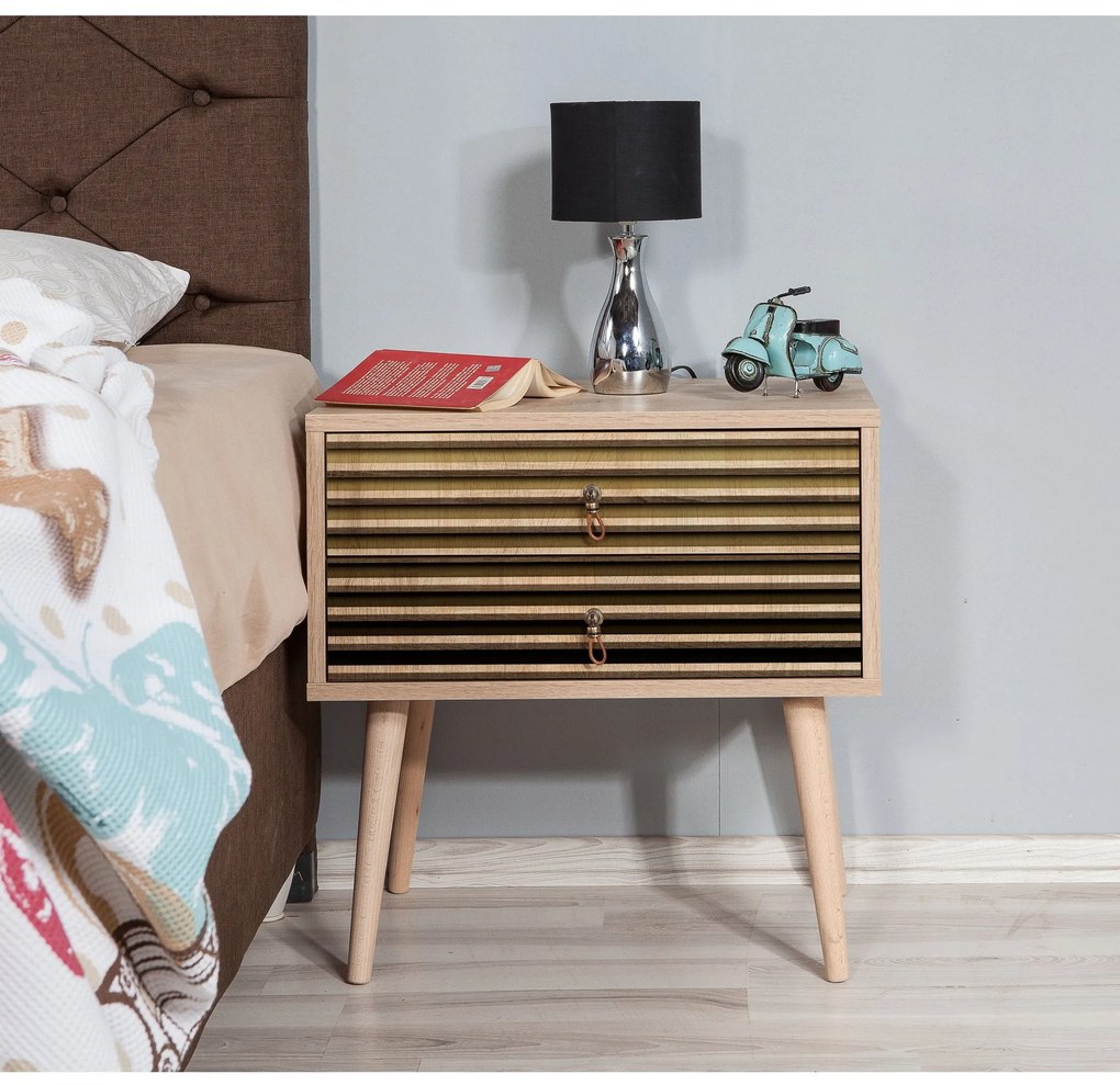 Mesa de Cabeceira Two – Carvalho Sonoma – 60 cm x 61 cm x 40 cm