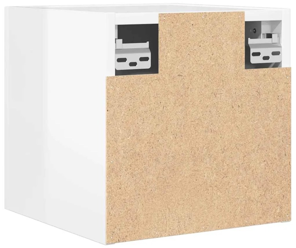 Armário de parede para TV 30,5x30x30 cm branco brilhante