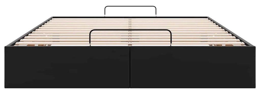 Estrutura de cama otomana sem colchão 140x190 cm preta