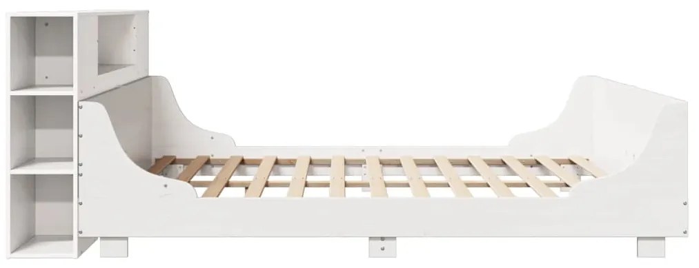 Cama sem colchão 200x200 cm madeira de pinho maciça branco