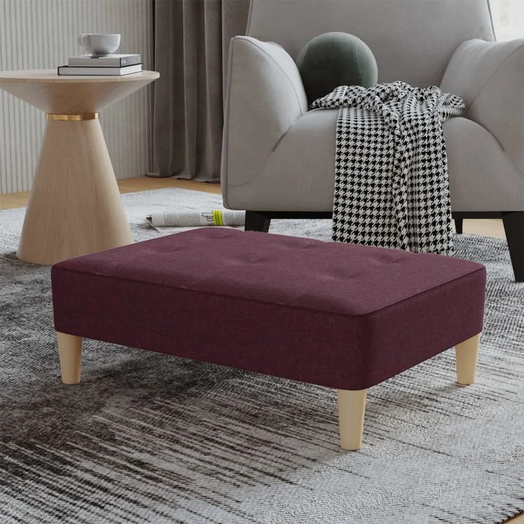 vidaXL Apoio de pés 78x56x32 cm tecido roxo