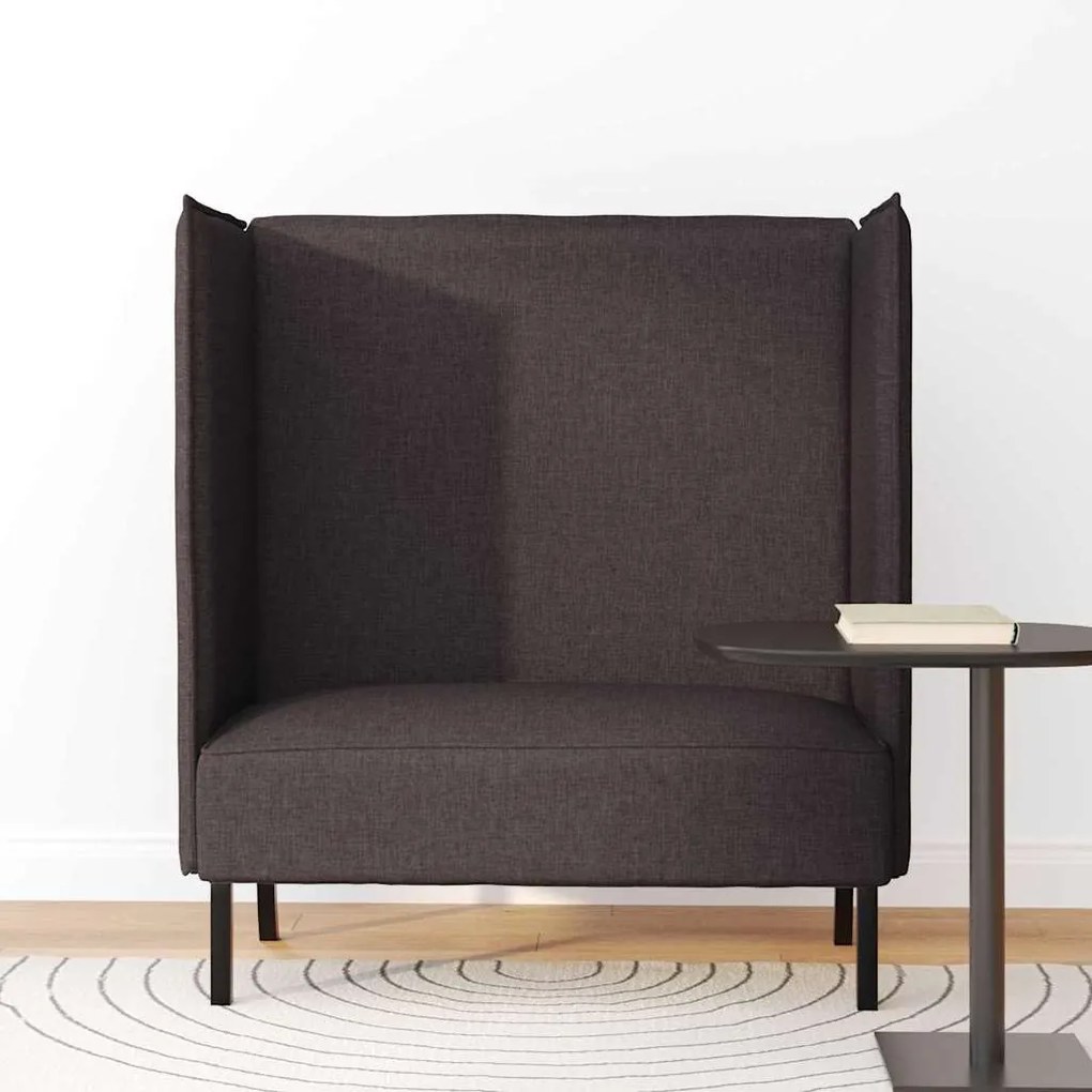 Sofá de Encosto Alto Castanho 109x56x121 cm Tecido