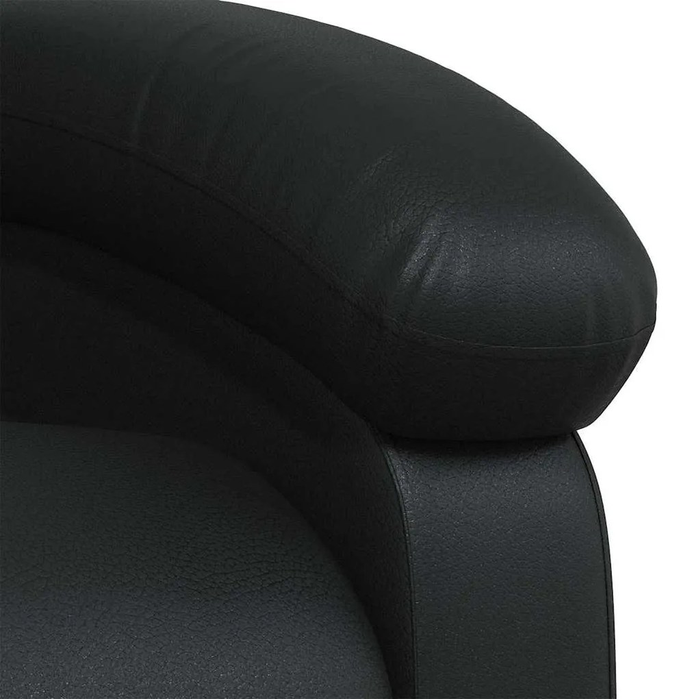 Poltrona reclinável couro artificial preto