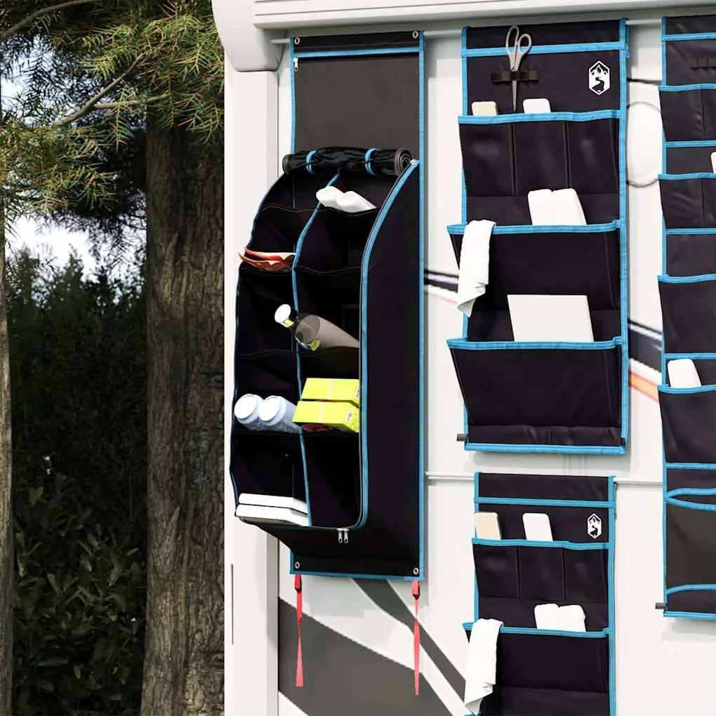 vidaXL Saco de Armazenamento Preto e Azul 140 x 43 cm oxford